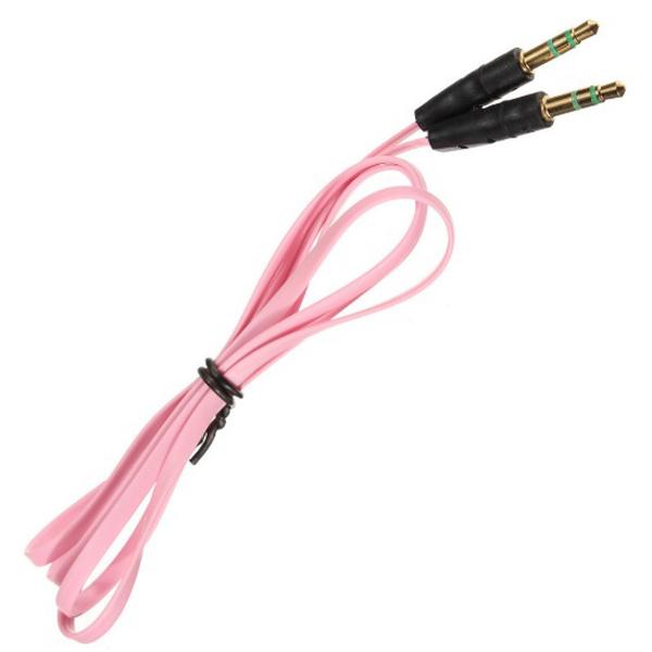 39" Flat Pink "Noodle" 3.5mm Stereo Cable